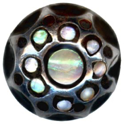 9-6.1 Other Material Embellishments/Metal - White metal & shell - Contour Ball  shape (1/2")